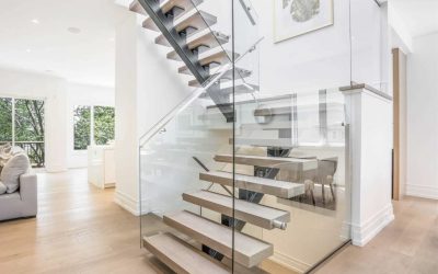 glass incased stair design
